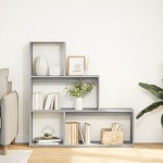 vidaXL Bibliotecă/separator 3 niveluri gri sonoma 123x29x123 cm lemn vidaXL Bibliotecă/separator 3 niveluri gri sonoma 123x29x123 cm lemn