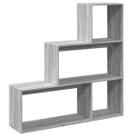 vidaXL Bibliotecă/separator 3 niveluri gri sonoma 123x29x123 cm lemn vidaXL Bibliotecă/separator 3 niveluri gri sonoma 123x29x123 cm lemn