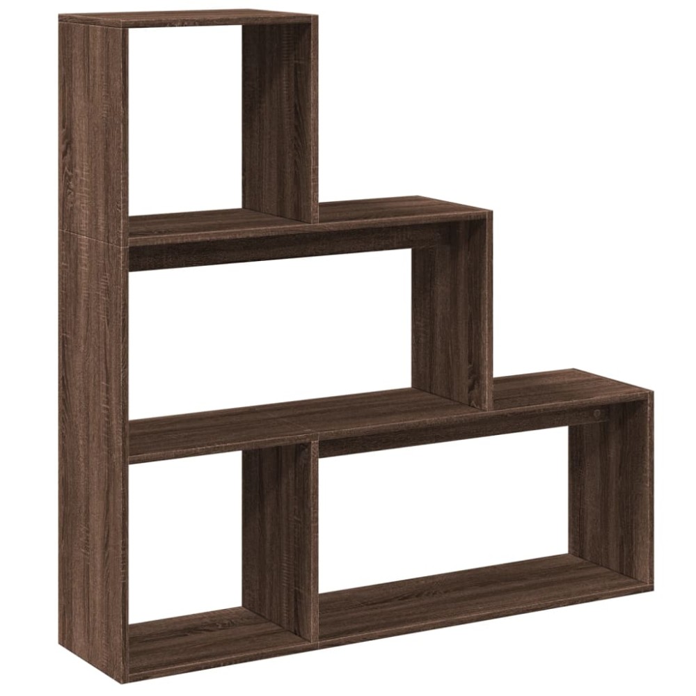 vidaXL Bibliotecă/separator 3 niveluri stejar maro 123x29x123 cm lemn