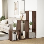vidaXL Bibliotecă/separator 3 niveluri stejar maro 123x29x123 cm lemn