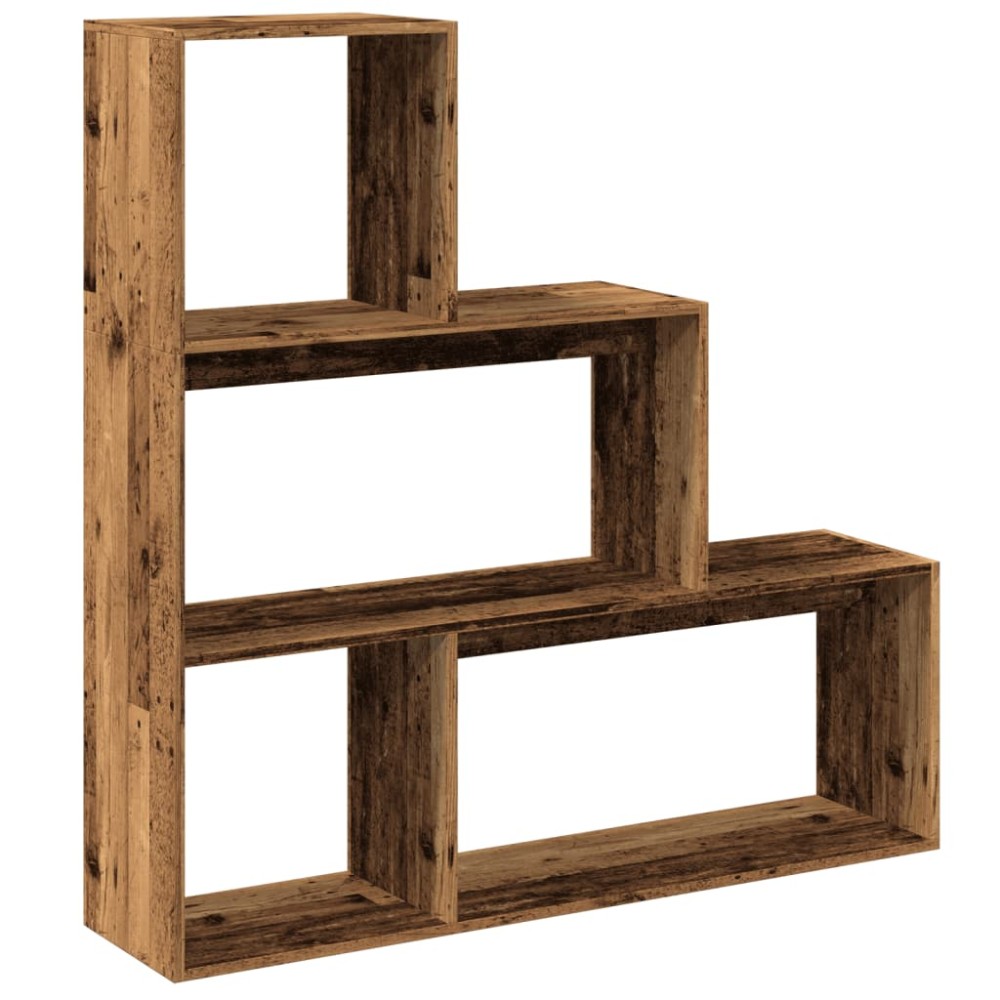 vidaXL Bibliotecă/separator 3 niveluri lemn vechi 123x29x123 cm lemn