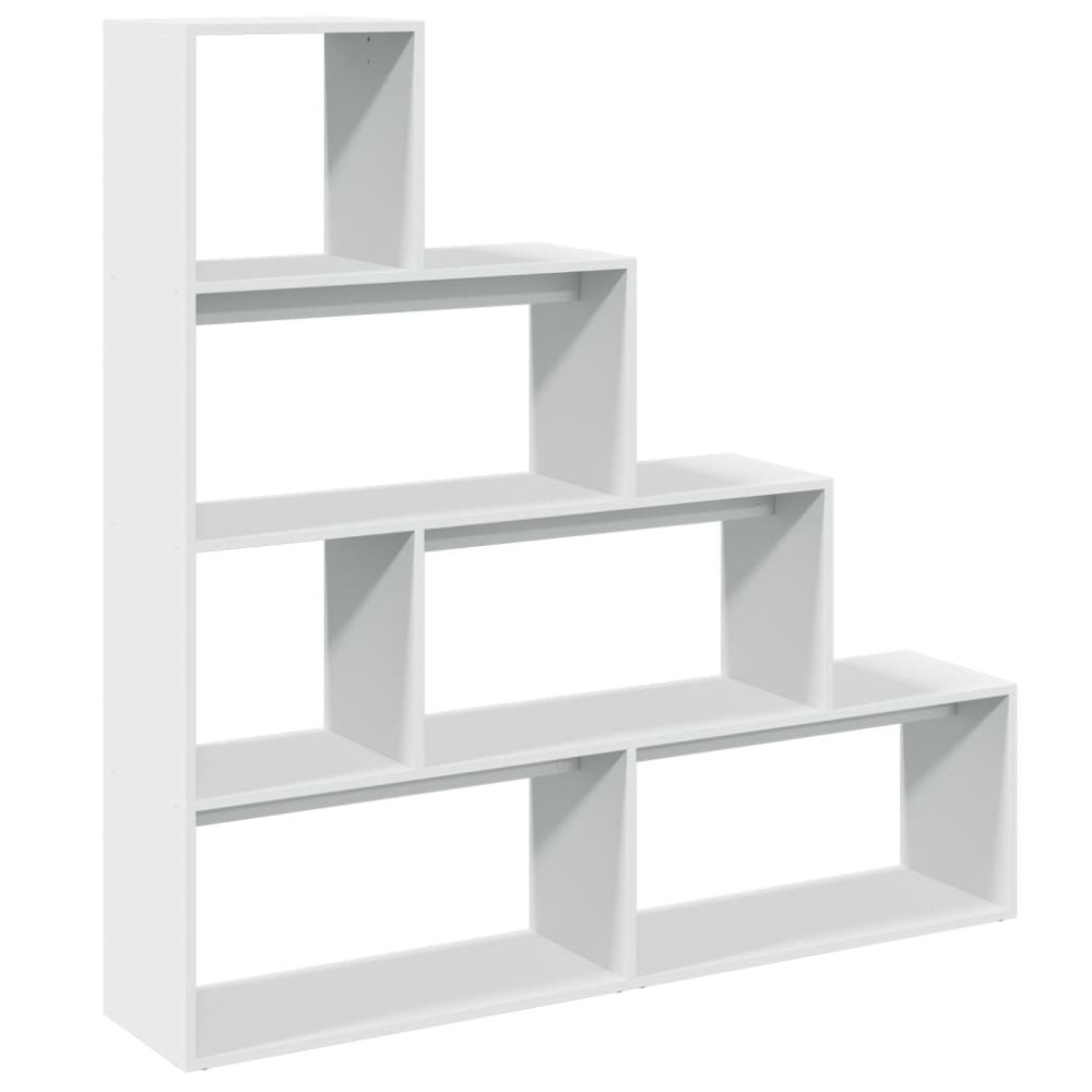 vidaXL Bibliotecă/separator 4 niveluri, alb, 143,5x29x143,5 cm lemn