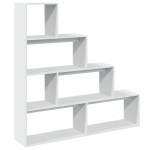 vidaXL Bibliotecă/separator 4 niveluri, alb, 143,5x29x143,5 cm lemn