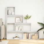 vidaXL Bibliotecă/separator 4 niveluri, alb, 143,5x29x143,5 cm lemn