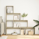 vidaXL Bibliotecă/separator cameră stejar sonoma 143,5x29x143,5cm lemn vidaXL Bibliotecă/separator cameră stejar sonoma 143,5x29x143,5cm lemn