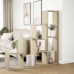 vidaXL Bibliotecă/separator cameră stejar sonoma 143,5x29x143,5cm lemn vidaXL Bibliotecă/separator cameră stejar sonoma 143,5x29x143,5cm lemn