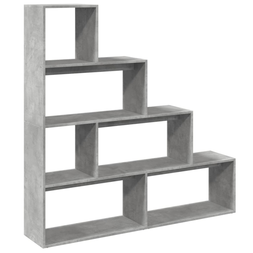 vidaXL Bibliotecă/separator cameră gri beton 143,5x29x143,5 cm lemn