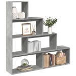 vidaXL Bibliotecă/separator cameră gri beton 143,5x29x143,5 cm lemn