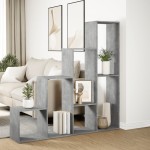 vidaXL Bibliotecă/separator cameră gri beton 143,5x29x143,5 cm lemn