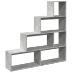 vidaXL Bibliotecă/separator cameră gri beton 143,5x29x143,5 cm lemn