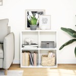 vidaXL Bibliotecă/separator cameră alb 69,5x29x69,5 cm lemn prelucrat vidaXL Bibliotecă/separator cameră alb 69,5x29x69,5 cm lemn prelucrat