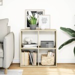 vidaXL Bibliotecă/separator cameră stejar sonoma 69,5x29x69,5 cm lemn