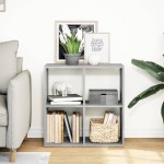 vidaXL Bibliotecă/separator cameră gri sonoma 69,5x29x69,5 cm lemn vidaXL Bibliotecă/separator cameră gri sonoma 69,5x29x69,5 cm lemn