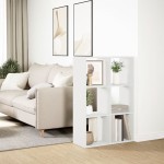 vidaXL Bibliotecă/separator cameră alb 69,5x29x103,5 cm lemn prelucrat