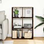 vidaXL Bibliotecă/separator cameră stejar fumuriu 69,5x29x103,5cm lemn