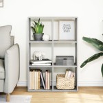 vidaXL Bibliotecă/separator cameră gri sonoma 69,5x29x103,5 cm lemn vidaXL Bibliotecă/separator cameră gri sonoma 69,5x29x103,5 cm lemn