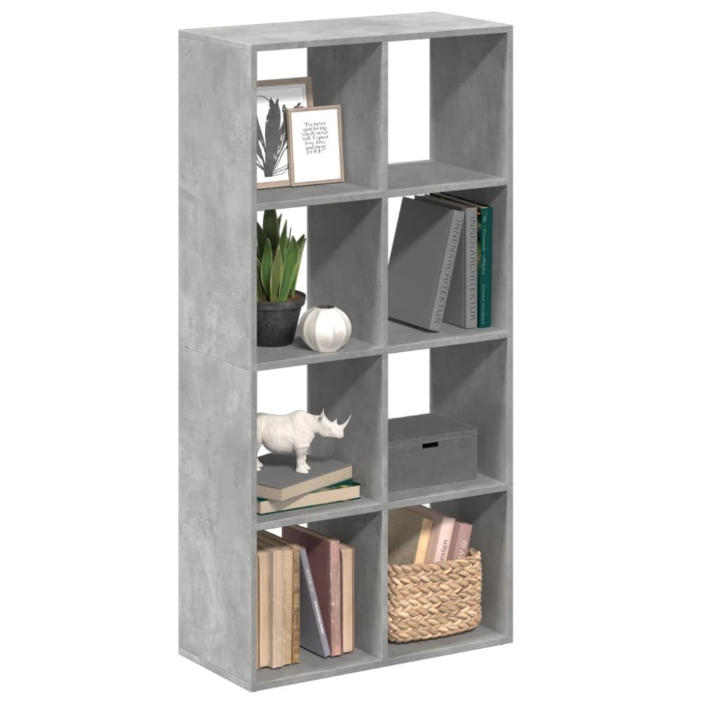 vidaXL Bibliotecă/separator cameră gri beton 69,5x29x137,5 cm lemn
