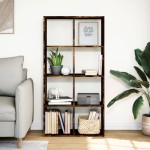 vidaXL Bibliotecă/separator cameră stejar fumuriu 69,5x29x137,5cm lemn vidaXL Bibliotecă/separator cameră stejar fumuriu 69,5x29x137,5cm lemn