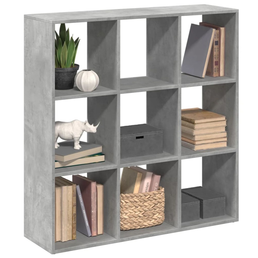 vidaXL Bibliotecă/separator cameră gri beton 102x29x103,5 cm lemn