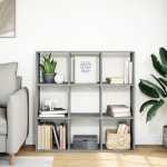 vidaXL Bibliotecă/separator cameră gri beton 102x29x103,5 cm lemn vidaXL Bibliotecă/separator cameră gri beton 102x29x103,5 cm lemn