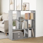 vidaXL Bibliotecă/separator cameră gri beton 102x29x103,5 cm lemn vidaXL Bibliotecă/separator cameră gri beton 102x29x103,5 cm lemn