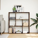 vidaXL Bibliotecă/separator cameră stejar fumuriu 102x29x103,5 cm lemn vidaXL Bibliotecă/separator cameră stejar fumuriu 102x29x103,5 cm lemn