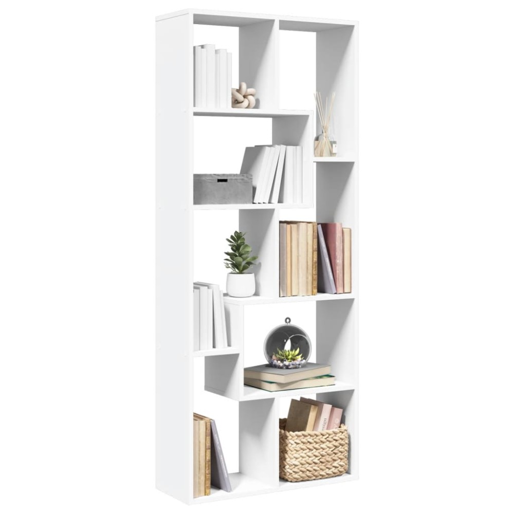 vidaXL Bibliotecă/separator cameră, alb 67x25x161,5 cm lemn prelucrat
