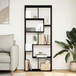 vidaXL Bibliotecă/separator cameră negru 67x25x161,5 cm lemn prelucrat