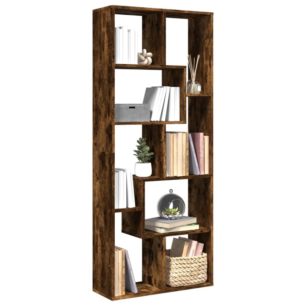 vidaXL Bibliotecă/separator cameră stejar fumuriu 67x25x161,5 cm lemn