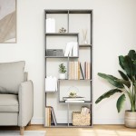 vidaXL Bibliotecă/separator cameră gri sonoma 67x25x161,5 cm lemn vidaXL Bibliotecă/separator cameră gri sonoma 67x25x161,5 cm lemn