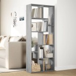 vidaXL Bibliotecă/separator cameră gri sonoma 67x25x161,5 cm lemn vidaXL Bibliotecă/separator cameră gri sonoma 67x25x161,5 cm lemn