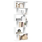 vidaXL Bibliotecă/separator cameră, 6 niveluri, alb, 70x24x193cm, lemn vidaXL Bibliotecă/separator cameră, 6 niveluri, alb, 70x24x193cm, lemn