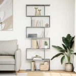 vidaXL Bibliotecă/separator 6 niveluri gri beton 70x24x193 cm lemn vidaXL Bibliotecă/separator 6 niveluri gri beton 70x24x193 cm lemn