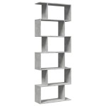vidaXL Bibliotecă/separator 6 niveluri gri beton 70x24x193 cm lemn vidaXL Bibliotecă/separator 6 niveluri gri beton 70x24x193 cm lemn