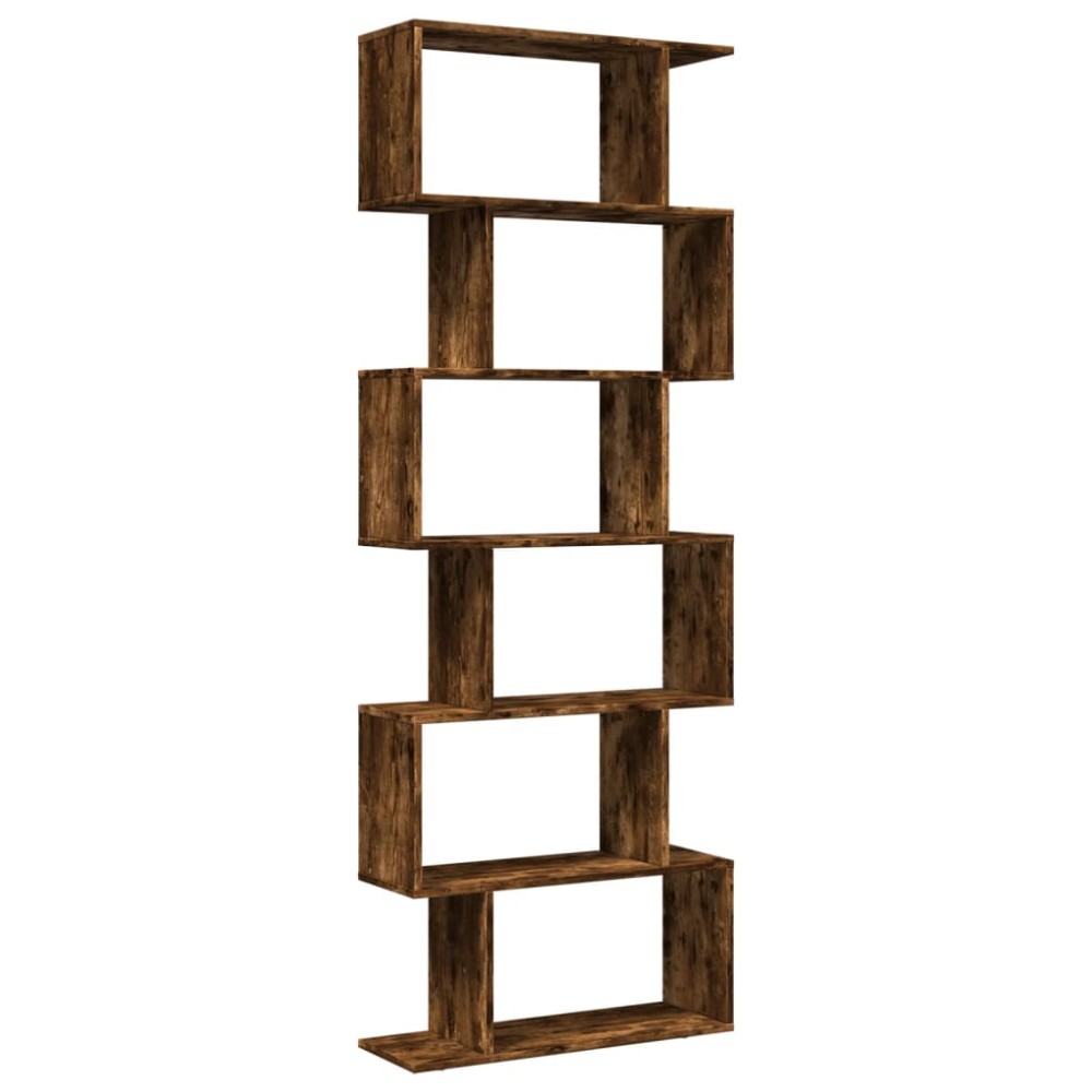 vidaXL Bibliotecă/separator 6 niveluri stejar fumuriu 70x24x193cm lemn