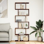 vidaXL Bibliotecă/separator 6 niveluri stejar fumuriu 70x24x193cm lemn vidaXL Bibliotecă/separator 6 niveluri stejar fumuriu 70x24x193cm lemn