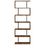 vidaXL Bibliotecă/separator 6 niveluri stejar fumuriu 70x24x193cm lemn vidaXL Bibliotecă/separator 6 niveluri stejar fumuriu 70x24x193cm lemn