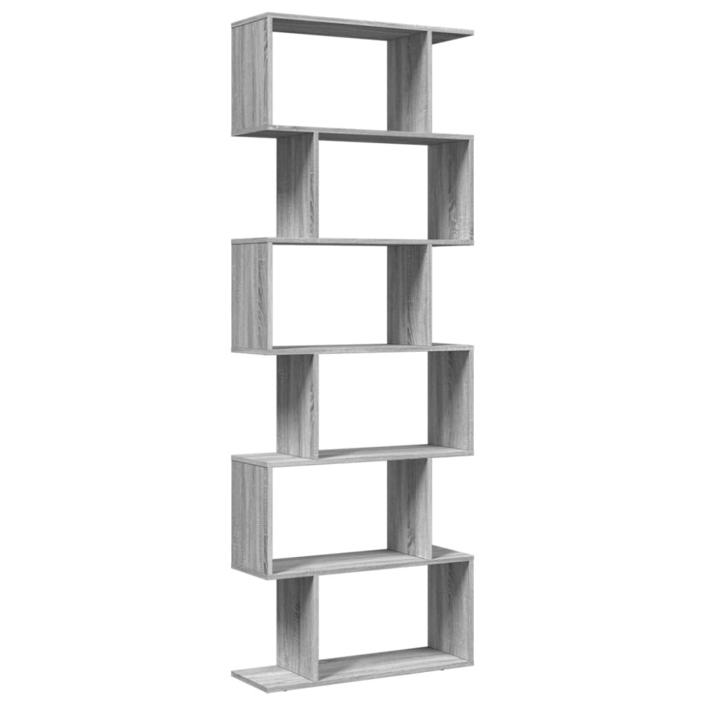 vidaXL Bibliotecă/separator 6 niveluri sonoma gri 70x24x193 cm lemn