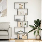 vidaXL Bibliotecă/separator 6 niveluri sonoma gri 70x24x193 cm lemn vidaXL Bibliotecă/separator 6 niveluri sonoma gri 70x24x193 cm lemn