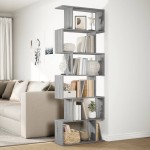 vidaXL Bibliotecă/separator 6 niveluri sonoma gri 70x24x193 cm lemn vidaXL Bibliotecă/separator 6 niveluri sonoma gri 70x24x193 cm lemn