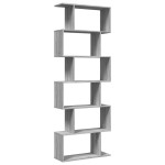 vidaXL Bibliotecă/separator 6 niveluri sonoma gri 70x24x193 cm lemn vidaXL Bibliotecă/separator 6 niveluri sonoma gri 70x24x193 cm lemn