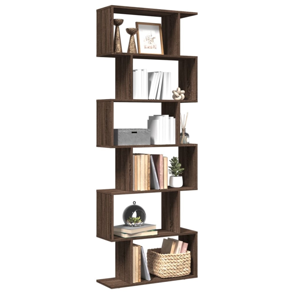 vidaXL Bibliotecă/separator 6 niveluri stejar maro 70x24x193 cm lemn
