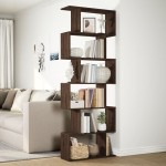 vidaXL Bibliotecă/separator 6 niveluri stejar maro 70x24x193 cm lemn
