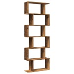 vidaXL Bibliotecă/separator 6 niveluri lemn vechi 70x24x193 cm lemn vidaXL Bibliotecă/separator 6 niveluri lemn vechi 70x24x193 cm lemn