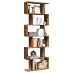 vidaXL Bibliotecă/separator 6 niveluri lemn vechi 70x24x193 cm lemn vidaXL Bibliotecă/separator 6 niveluri lemn vechi 70x24x193 cm lemn