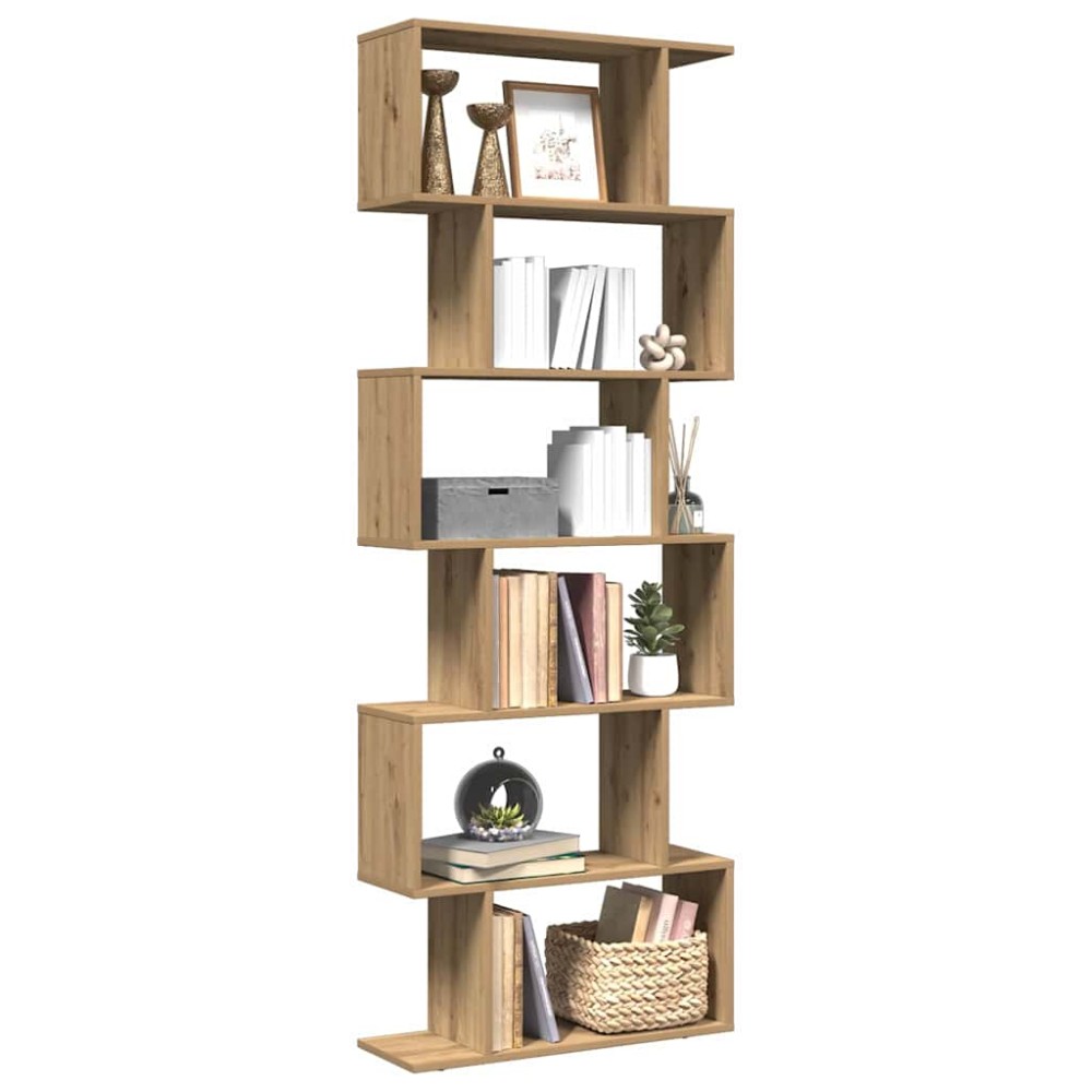 vidaXL Bibliotecă/separator 6 nivel stejar artizanal 70x24x193 cm lemn