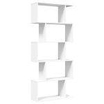 vidaXL Bibliotecă/separator cameră 5 niveluri, alb, 70x24x161 cm, lemn