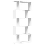 vidaXL Bibliotecă/separator cameră 5 niveluri, alb, 70x24x161 cm, lemn