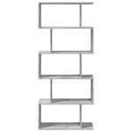 vidaXL Bibliotecă/separator 5 niveluri gri beton 70x24x161 cm lemn vidaXL Bibliotecă/separator 5 niveluri gri beton 70x24x161 cm lemn