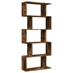 vidaXL Bibliotecă/separator 5 niveluri stejar fumuriu 70x24x161cm lemn vidaXL Bibliotecă/separator 5 niveluri stejar fumuriu 70x24x161cm lemn
